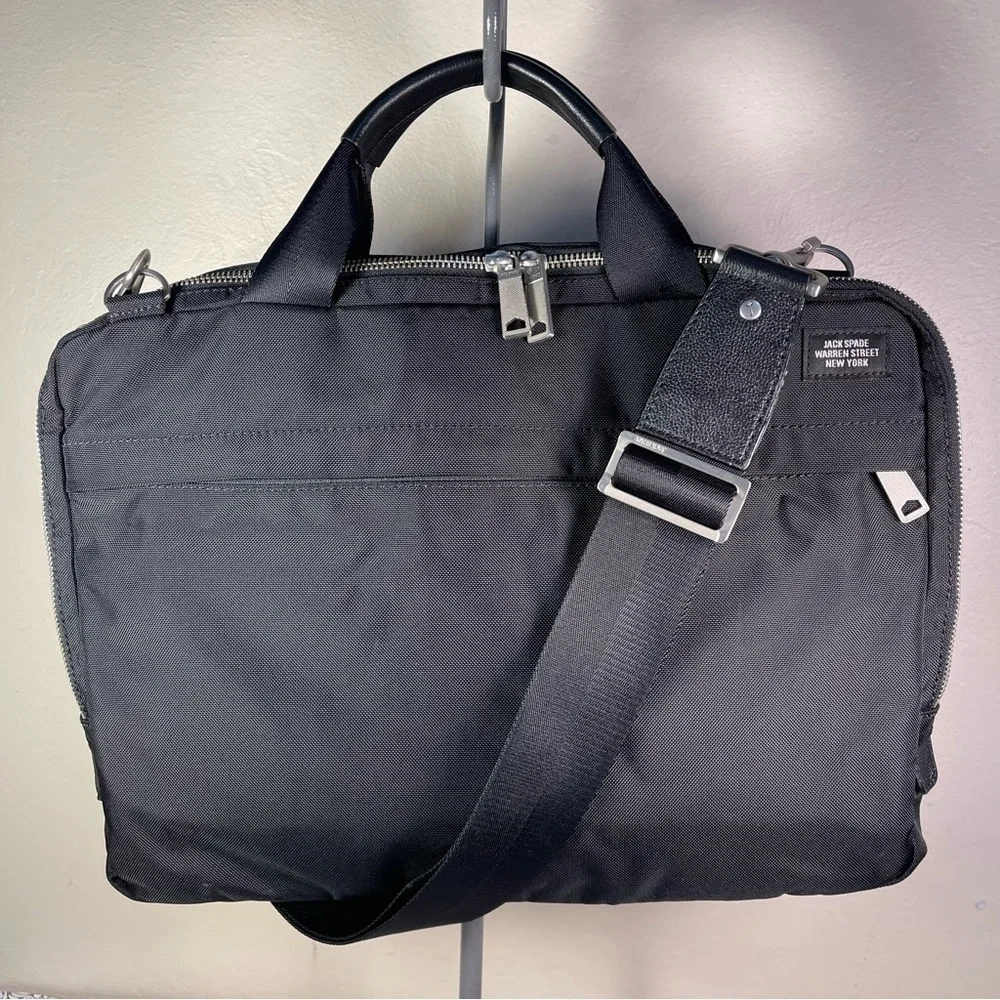 Jack Spade Warren Street Waxed Canvas Laptop Briefcase Messenger Bag